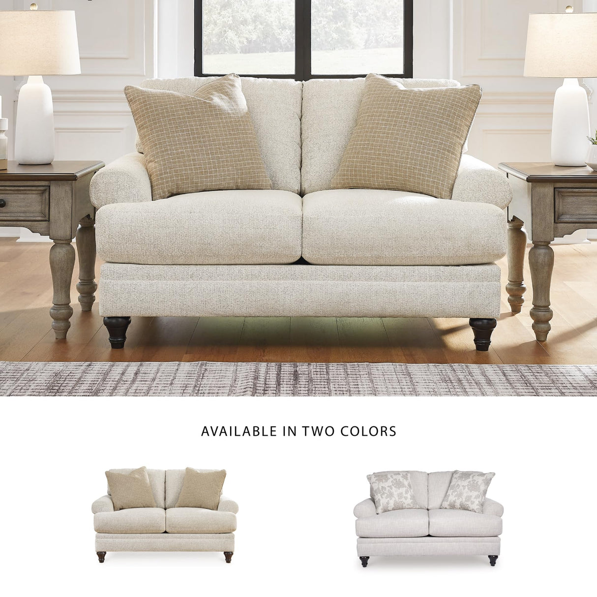 Signature Design by Ashley Valerani Classic Loveseat for Living Room, Beige Signature Design by Ashley