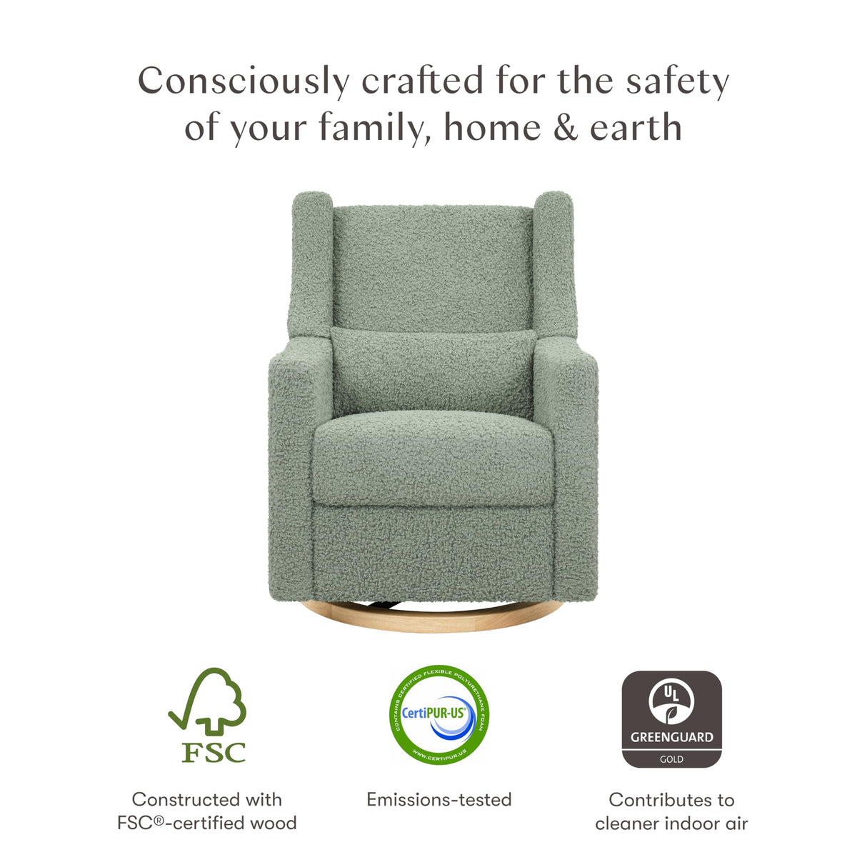 babyletto Kiwi Glider Recliner w/Electronic Control and USB babyletto