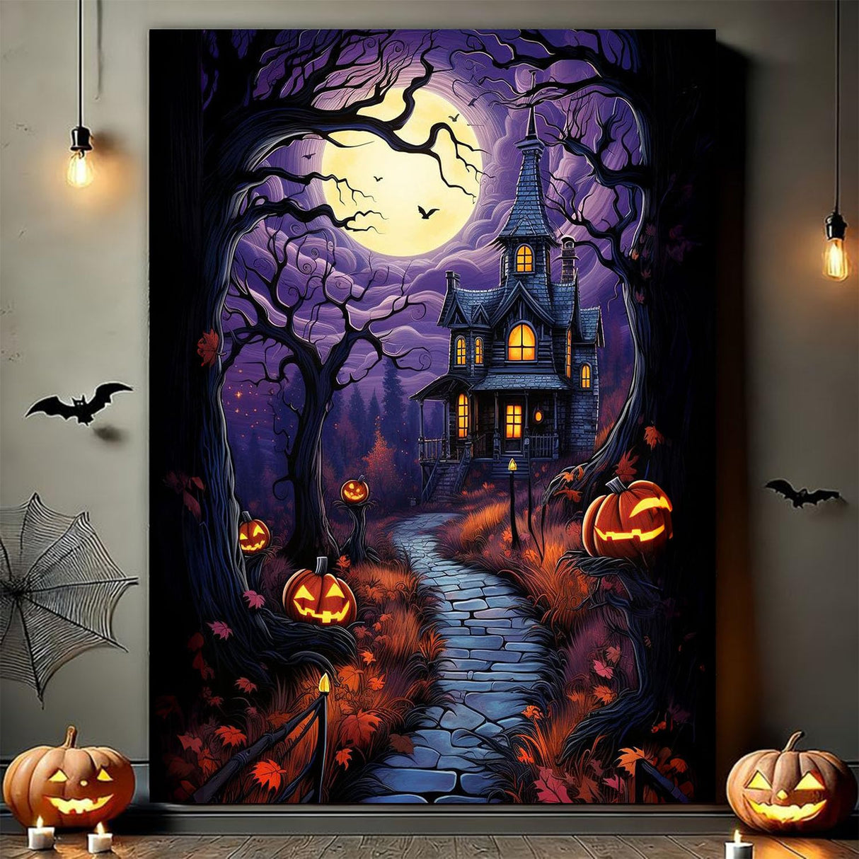Arttoplus Halloween Paint by Numbers Kit for Adults Beginner-Castle Adult Paint by Number Kits on Canvas, DIY Acrylic Oil Painting by Numbers for Adults for Gift Home Wall Decor(16x20inch) Arttoplus