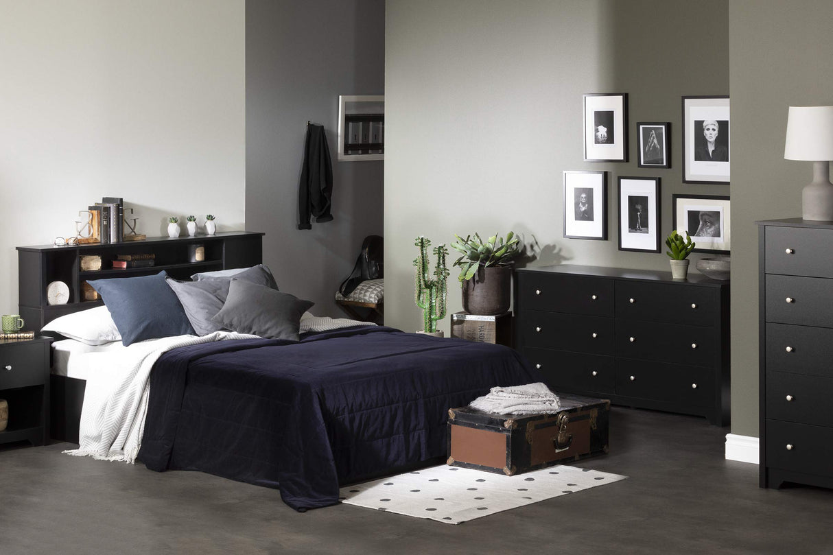 South Shore Vito Collection 5-Drawer Dresser, Black with Matte Nickel Handles, Pure Black South Shore