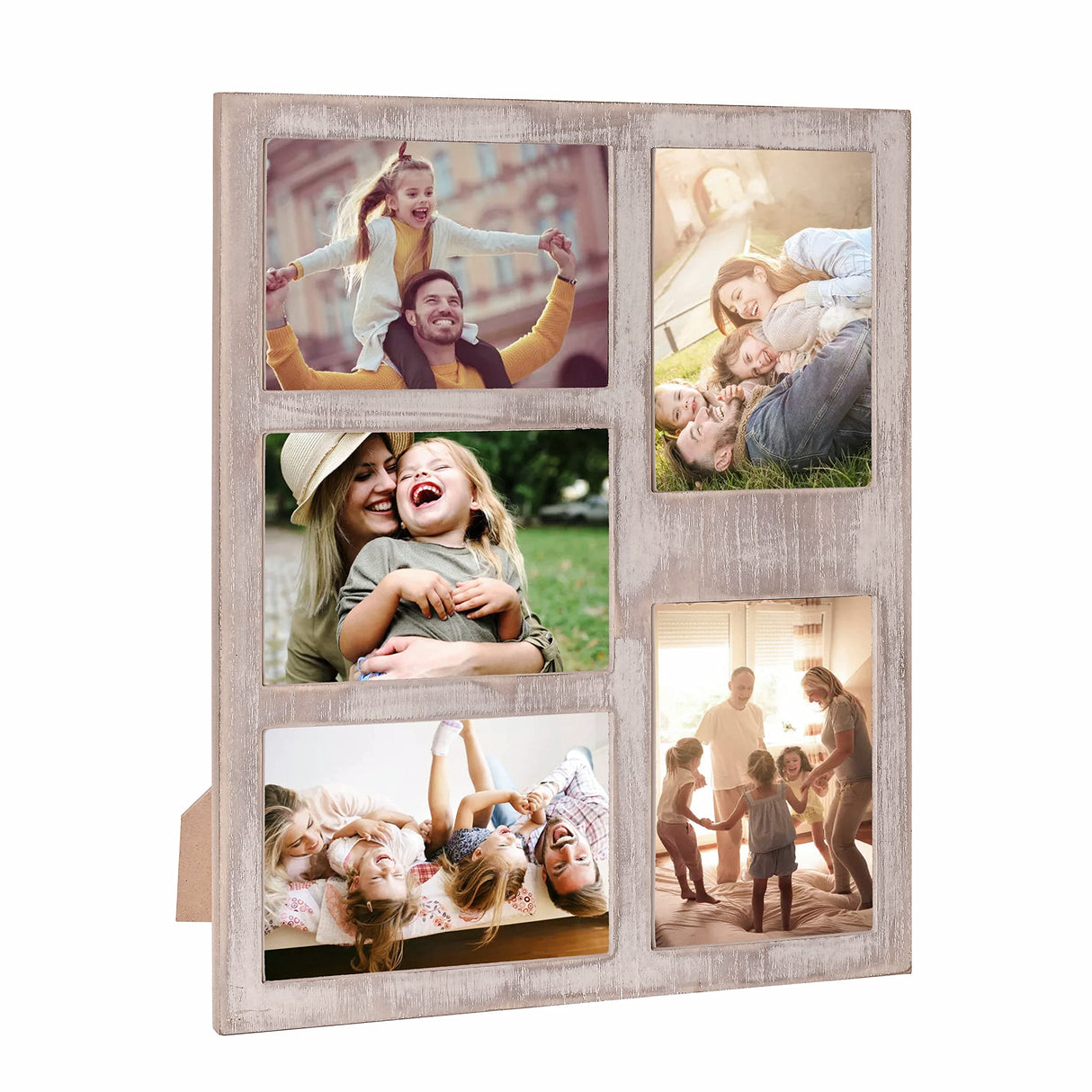 MONT PLEASANT Farmhouse Picture Frame 5X7 Rustic Photos Frame 4X6 For Five Photos with Mat Wood Collage Frame for Wall Mounting or Tabletop Display MONT PLEASANT