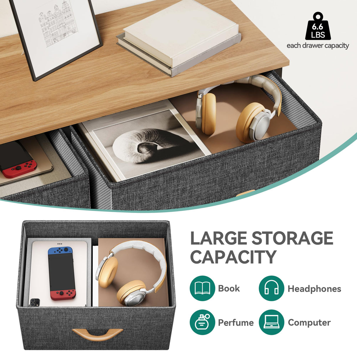 YITAHOME 10 Drawers Dresser, Fabric Dresser, Fabric Storage Tower, Organizer Unit for Bedroom, Living Room, Hallway, Closets YITAHOME