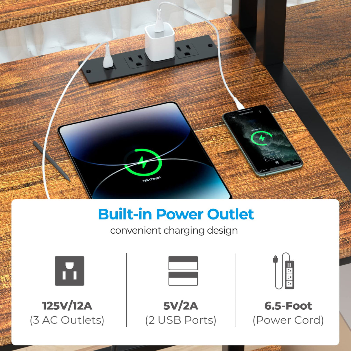 GreenForest Computer Desk with Drawers, Home Office Desk with Printer Shelf, 55 inches Desk with Storage, Writing Study Desk with Monitor Stand, Small Work Desk for Bedroom, Walnut GreenForest