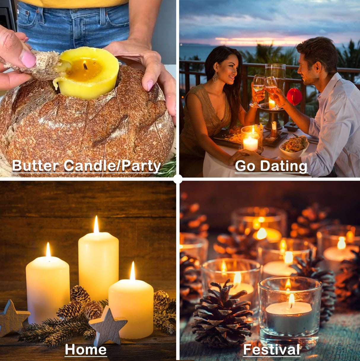 Nuozme 50 Pcs 6" Natural Candle Wicks,Pre-Waxed by 100% Beeswax & Tabbed with 60Pcs Candle Wick Stickers and 5 Pcs Wooden Candle Wick Centering Device, for Candle Making,Candle DIY Nuozme