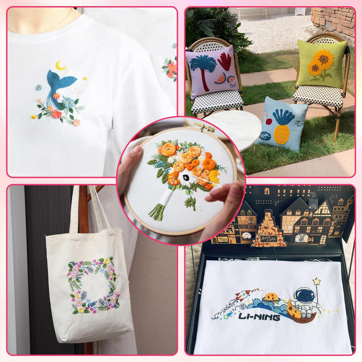 12 Sheets 12 Colors Embroidery Fabric, Pre-Cut Natural Cotton Embroidery Cloth Fabric, Embroidery Cloth Squares for Embroidery Garment Craft (5.9×5.9Inch) Nitelemn