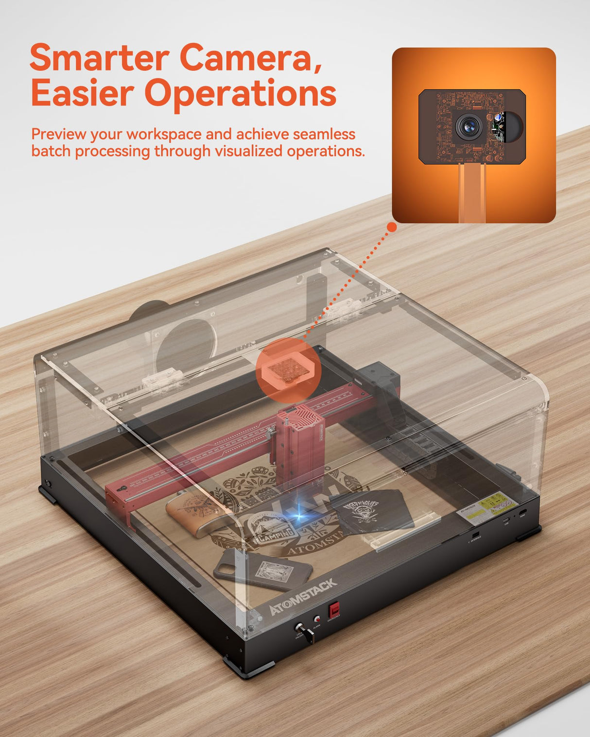 ATOMSTACK A24 PRO 24000mW (Basic) Laser Cutter and Engraver Machine with Laser Engraver & B3 Enclosure & H2 Riser Base, 24W Output Power Laser Cutter for Wood Metal Acrylic Craft ATOMSTACK