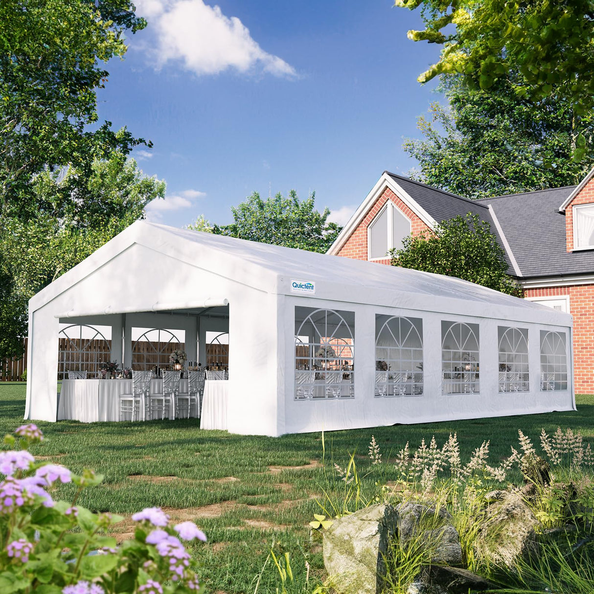 Quictent 16x32ft Party Tent Heavy Duty Outdoor Canopy Tent Carport Wedding Event Shelter BBQ Wedding Tents for Parties with Storage Bags Quictent