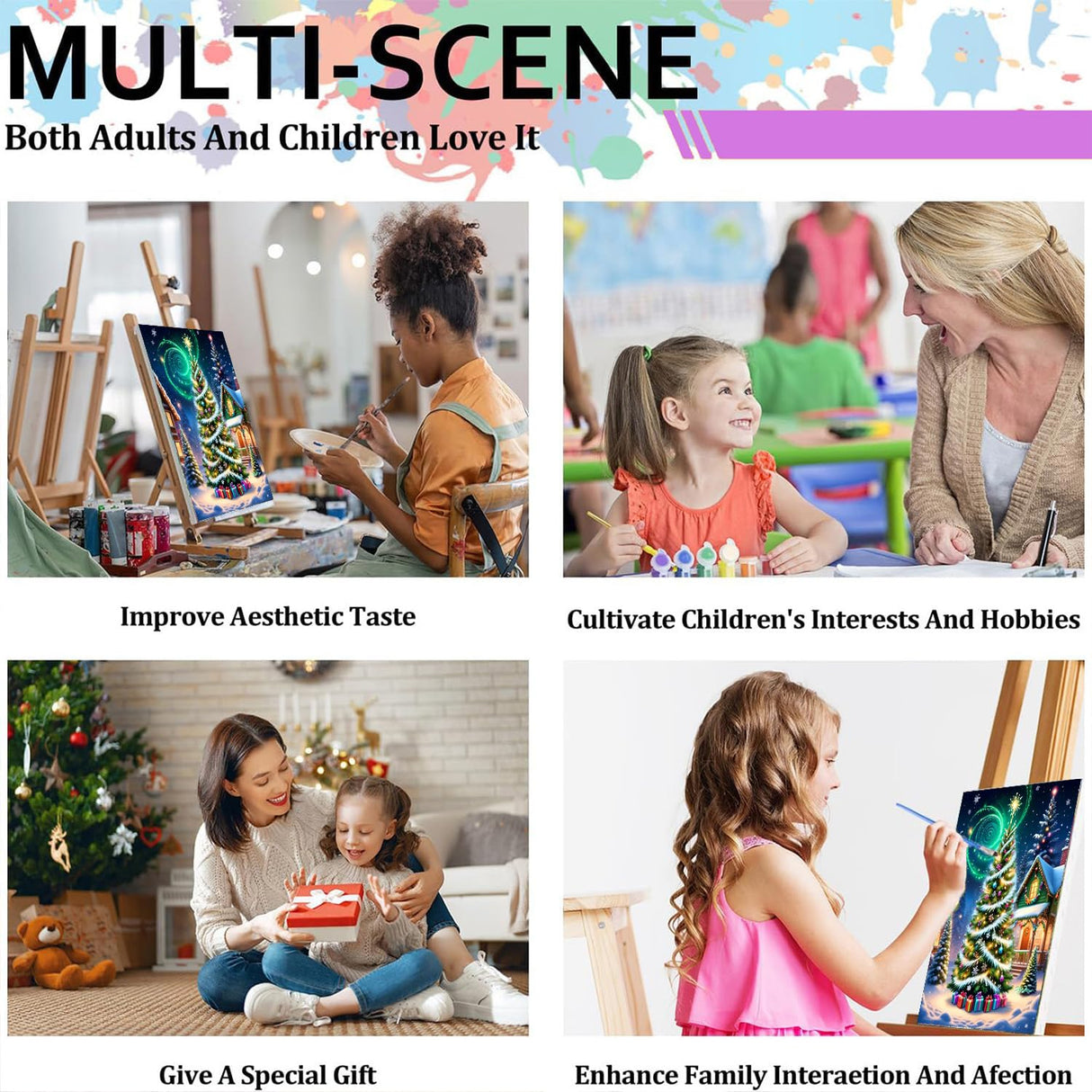 GOUGOUFAFA Christmas Tree Paint by Numbers Kit for Adults- Christmas Tree Paint by Numbers Kit for Adults Beginner, Adult Paint by Number Kits on Canvas Arts Crafts for Adults(16 x 20 Inch) GOUGOUFAFA