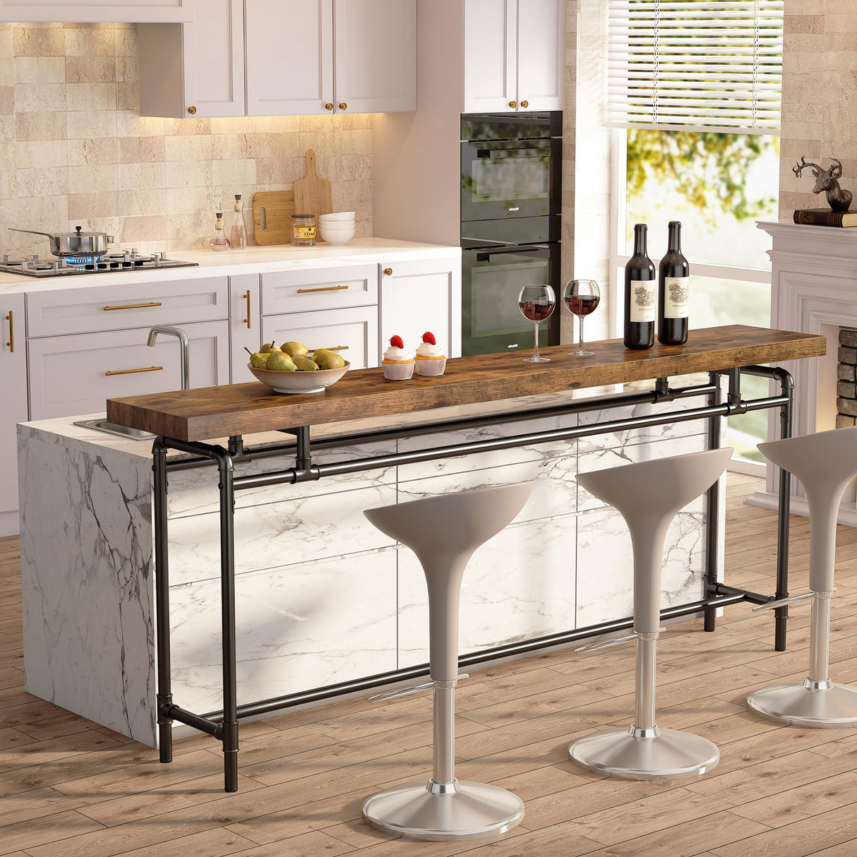 Tribesigns Console Table, 70.9 Inches Extra Long Sofa Table for Living Room, Industrial Narrow Console Sofa Tables Behind Couch, Entryway Hallway Foyer Table for Entrance, Rustic Brown Tribesigns