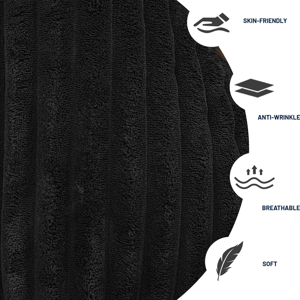 130" Cloud Boneless Sectional Couches for Living Room, U Shaped Sleeper Sofa Bed with Deep Seat Chaise, High Density Foam Compression Sofa, Modular Black Corduroy Couch with 8 Pillows No Assembly CAPCAEK