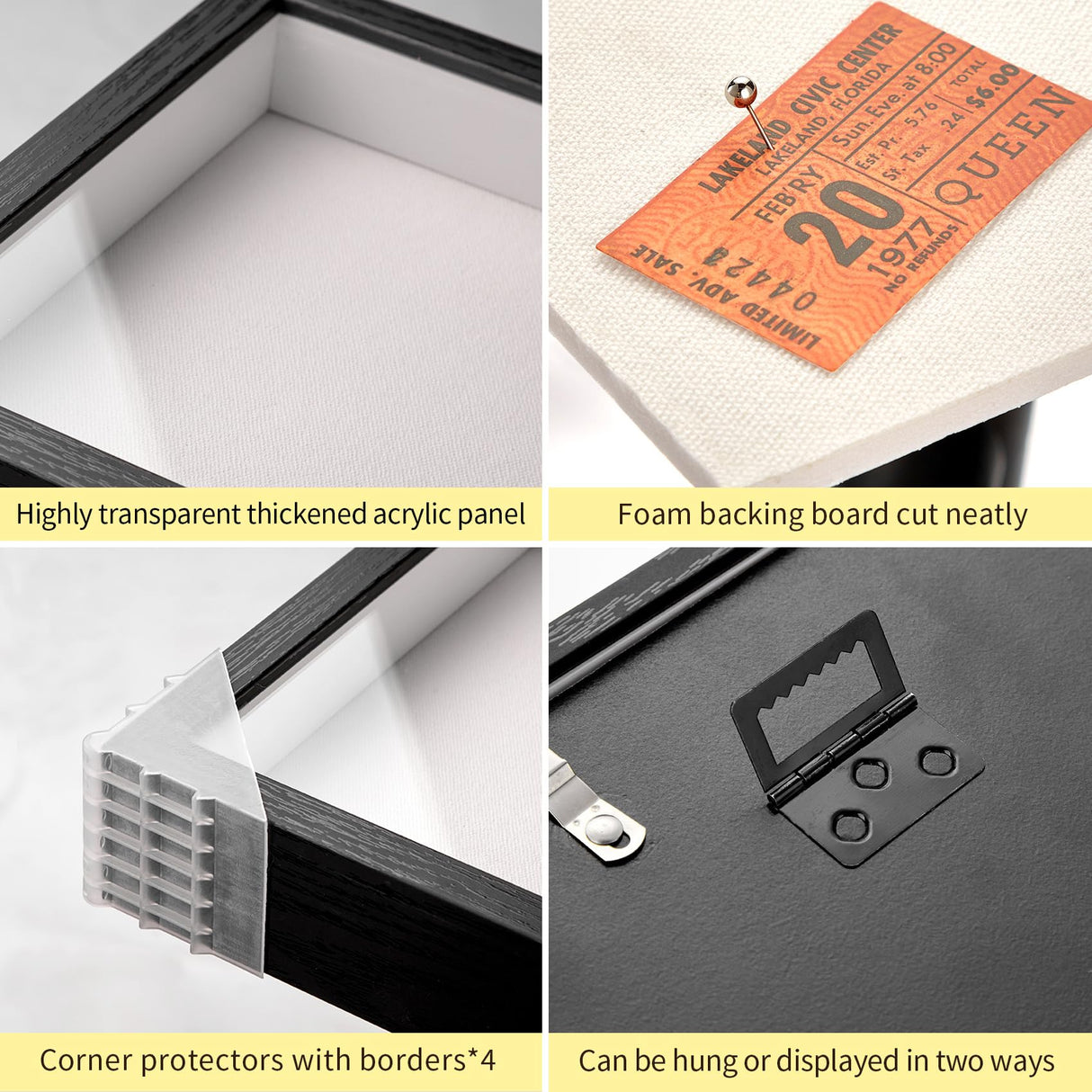 MUXIUNT 8x10 Shadow Box Picture Frame Display Case with Soft Linen Back and Thickened Panel,Black Deep Shadow Memory Box Frame 8x10 for Flower Baby Pet Wedding Photo Craft Memorial Gift MUXIUNT