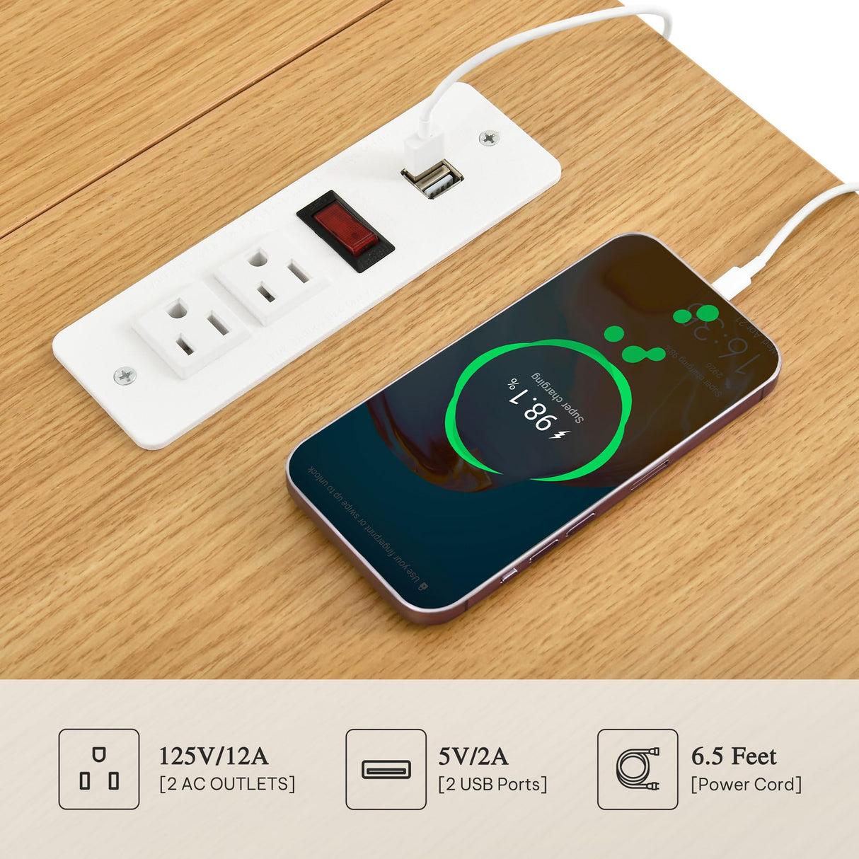 DWVO Kitchen Island with Drop Leaf, Tilt Out Trash Can Cabinet, Mobile Storage Islands with Power Outlet, Americana Rolling Island Table on Wheels with Open Shelves for Dining Room, Off White DWVO