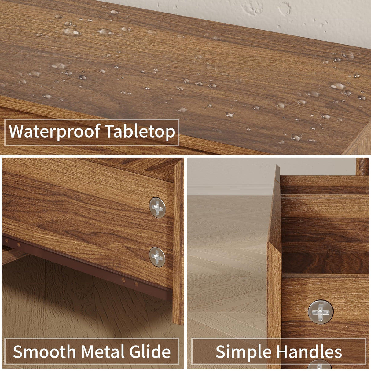 CHUWELL Walnut Dresser for Bedroom, 63" Wide Mid Century Modern Chest of Drawers with 9 Large Storage Space and 4 Solid Wood Cylindrical Legs, 9 Drawer Large Dresser for Bedroom(Walnut) CHUWELL