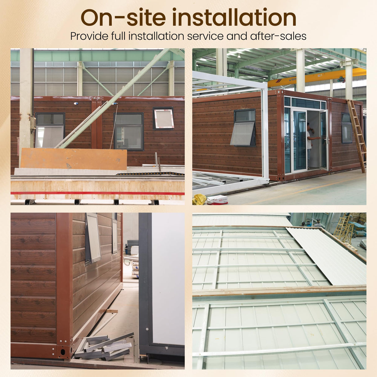 20FT Tiny House to Live in,Portable Prefab House with 2 Bedroom,1 Full Equiped Bathroom and Kitchen,Prefabricated Container House for Adults Living,Foldable Mobile Home with Steel Frame AMGUI