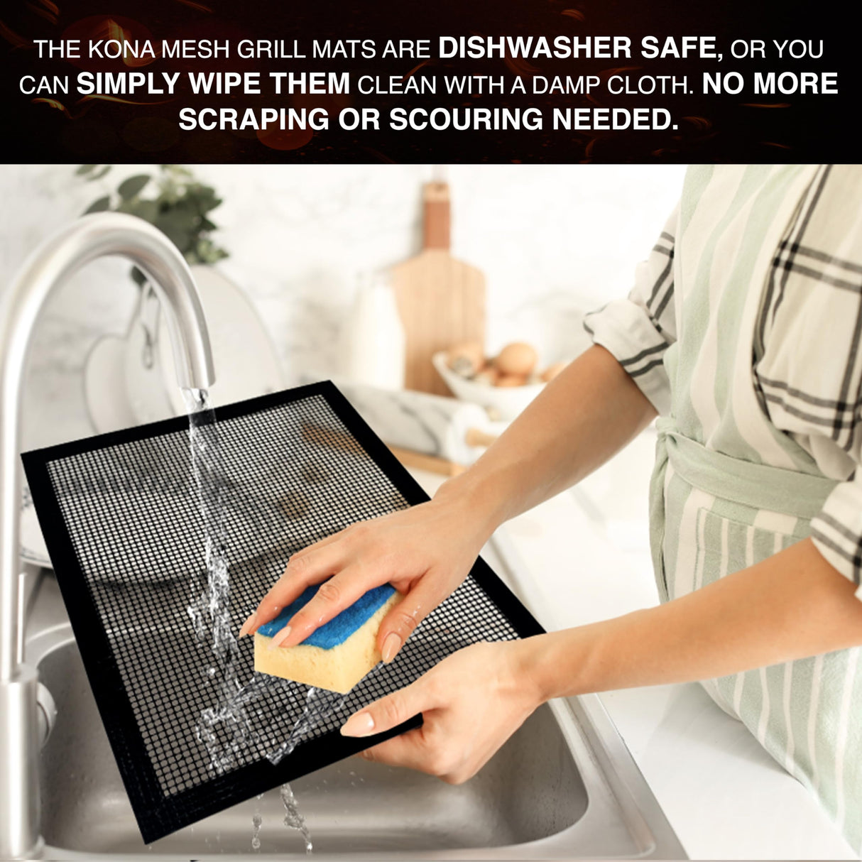 Kona Mesh Grill Mats for Outdoor Grill - Nonstick BBQ Grill Mat & Smoker Mat | The Revolutionary BBQ Net Grilling Mats for The Ultimate Grilling Experience, Set of 2, 16 x 13 Kona