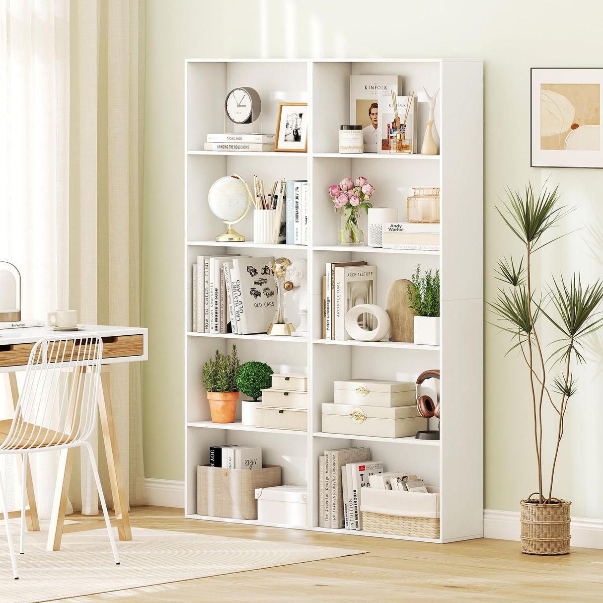 Giantex 5-Tier Bookshelf, Freestanding Bookcase with 5 Open Shelf, Modern Display Shelf, Storage Organizer for Living Room Bedroom Home Office Giantex