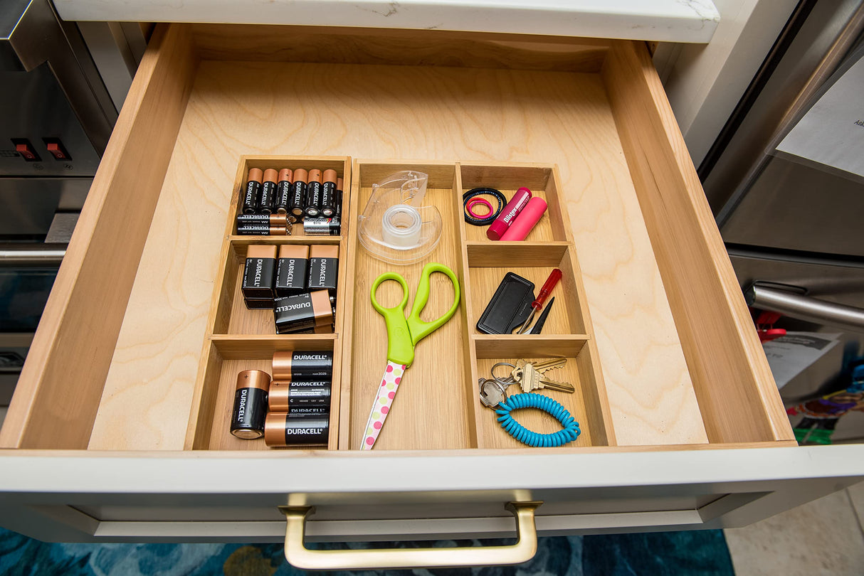 Lipper International 824, Bamboo Wood 4-Compartment Organizer Tray, 11 5/8" x 7 7/8" x 1 3/4" Lipper International