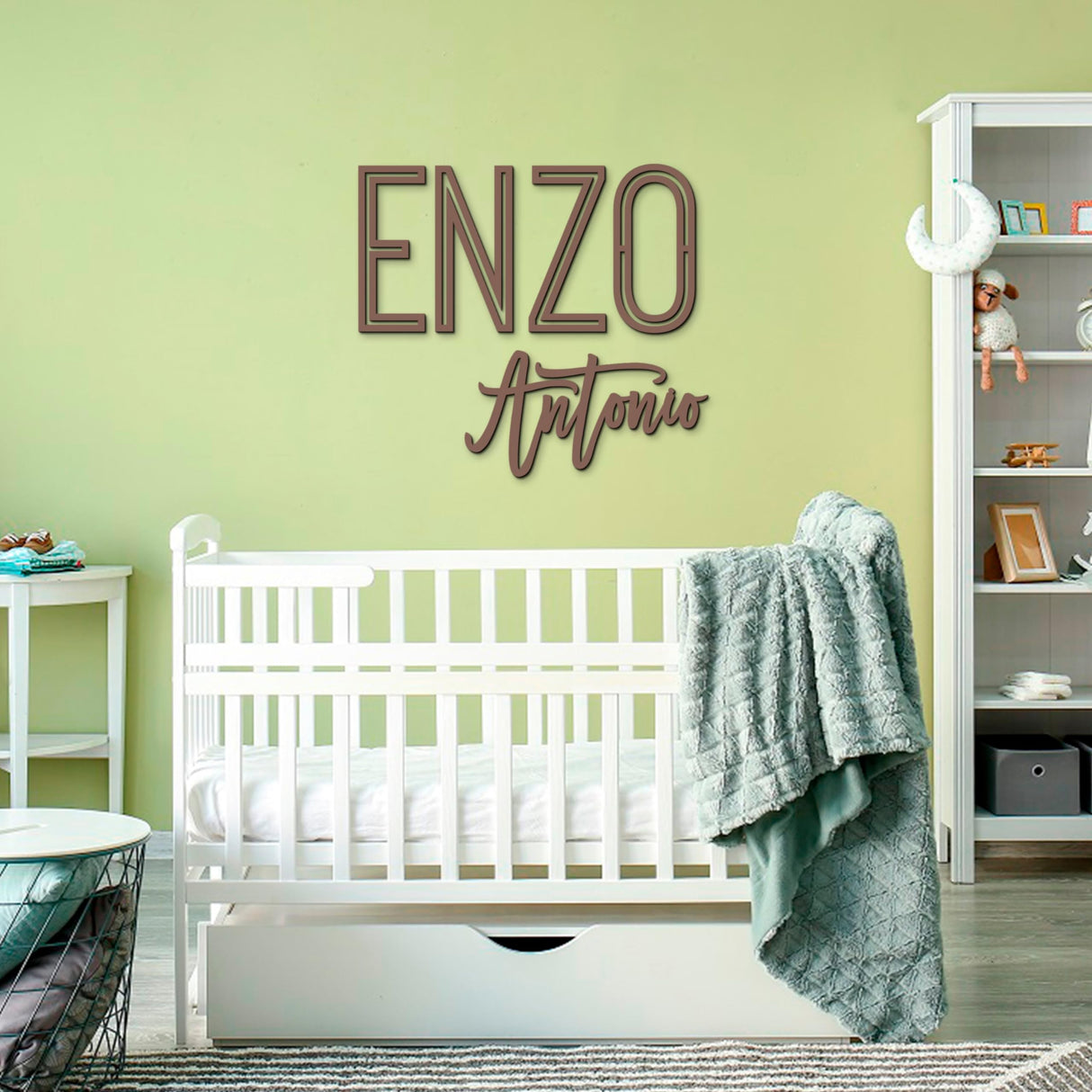 First and Middle Name Signs for Nursery Wooden Name Signs for Kids Room Personalized Name Sign Woodland