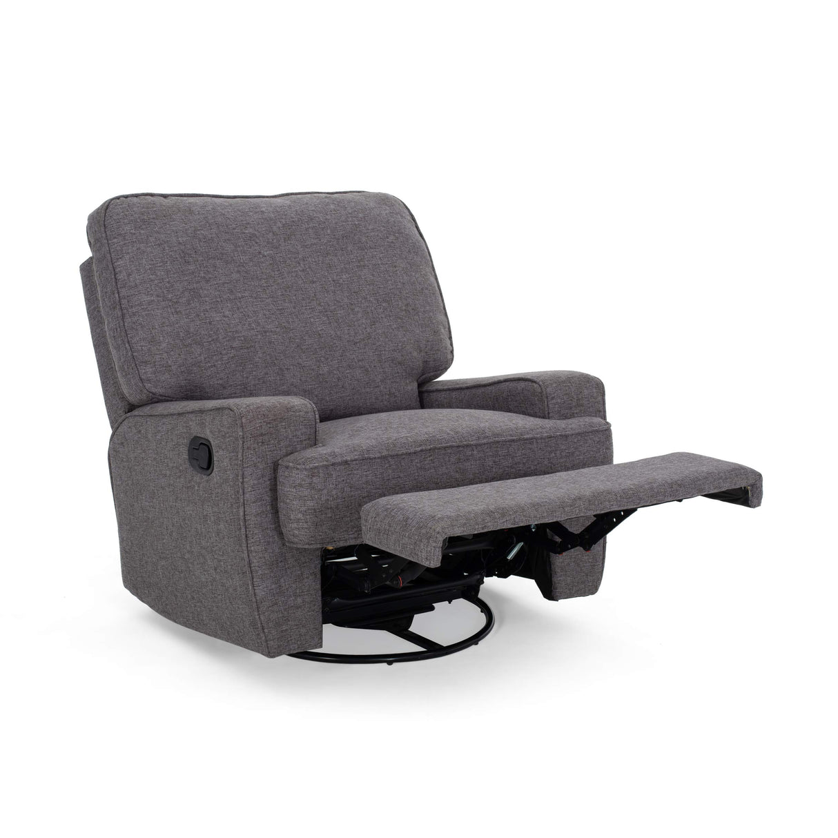 QKFF 36'' Wide Swivel Glider Recliner Chair, Manual Single Recliner with Triple Motion, Plush Cushioning, Traditional Modern Design for Living Room, Nursery, Bedroom QKFF