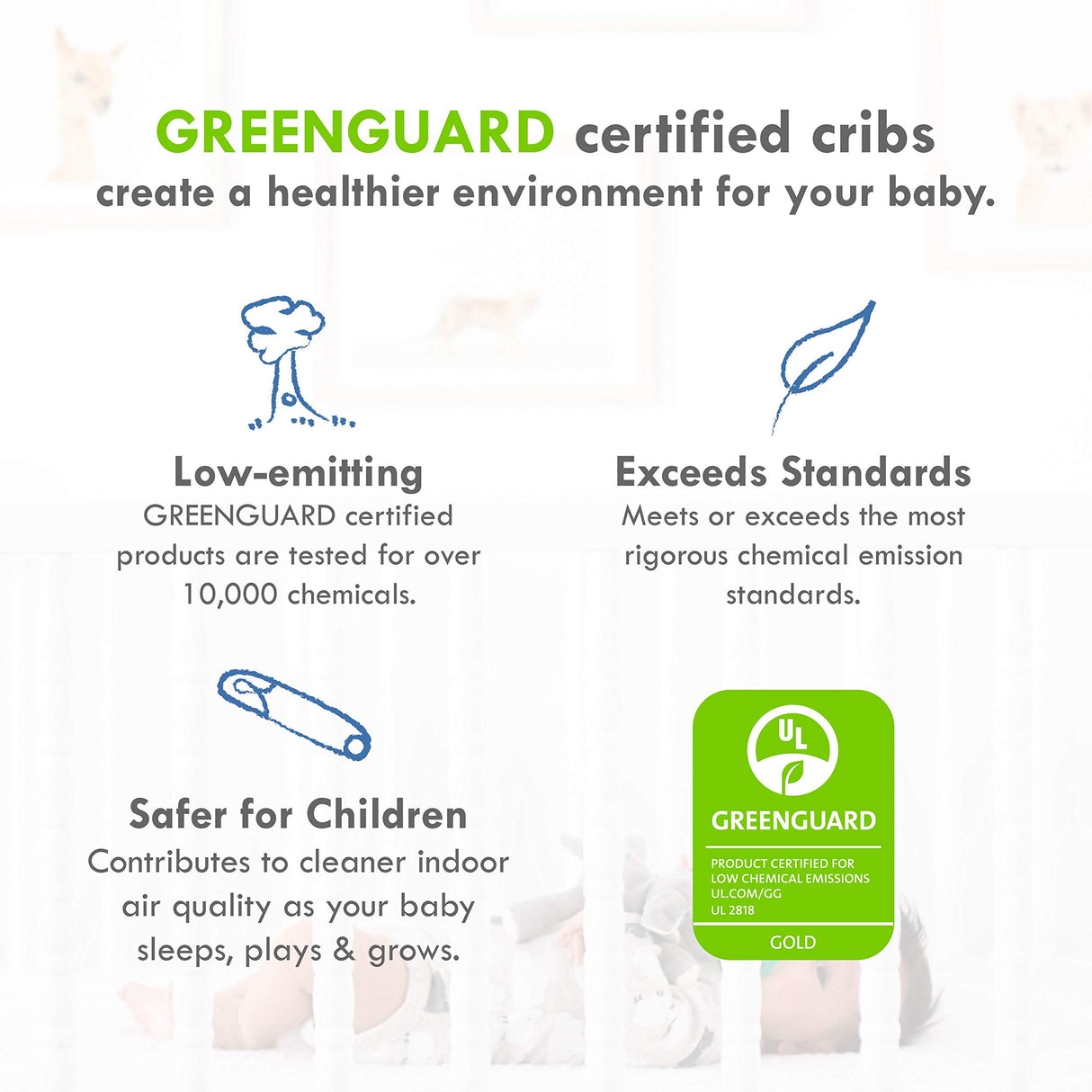 Davinci Union 4-in-1 Convertible Crib in White, Greenguard Gold Certified DaVinci