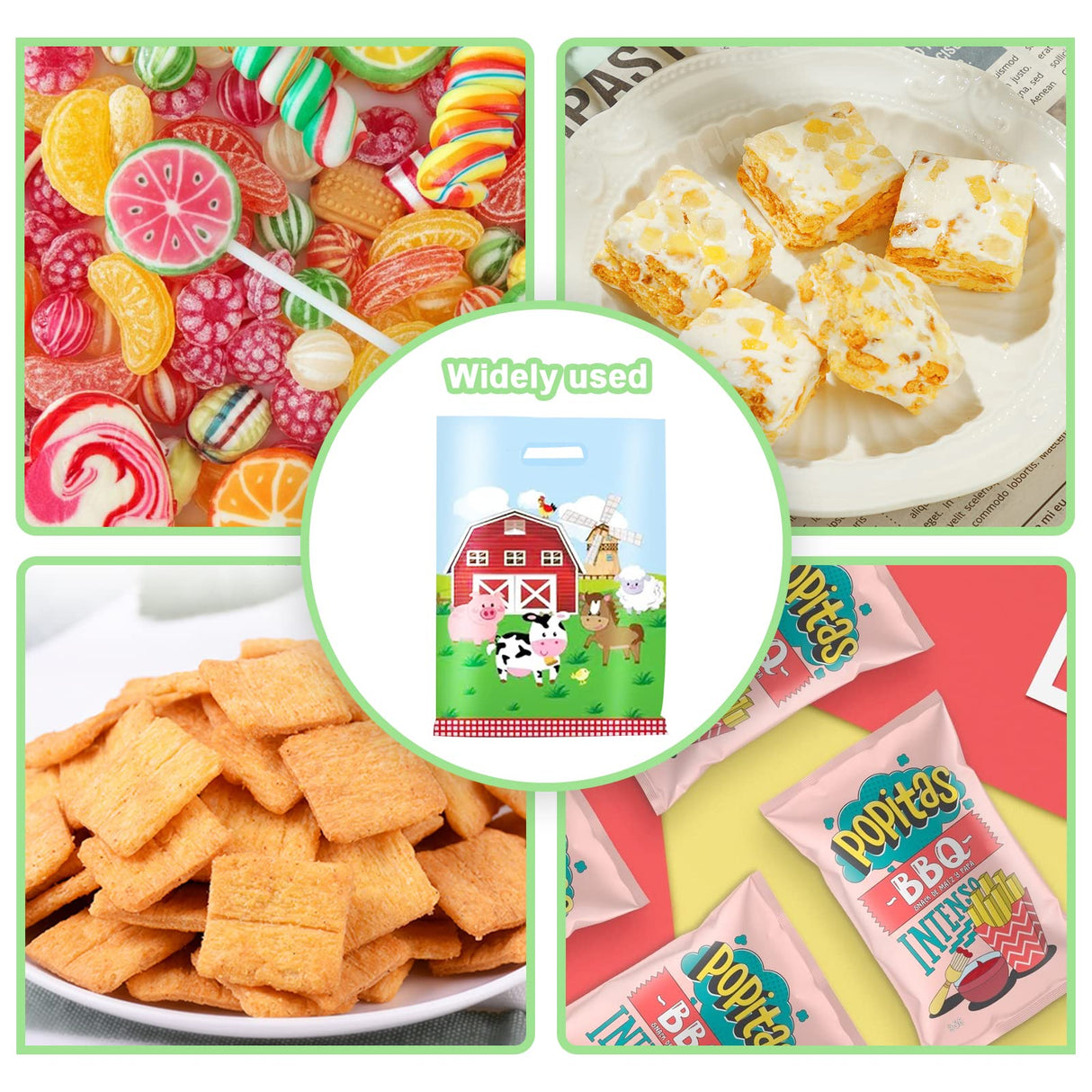 MEMOVAN Farm Party Gift Bags - 30pcs, Farm Party Favors with Plastic Goodies, Candy Treat Snack Bags for Kids, Barnyard Cow Farmhouse Theme Birthday & Baby Shower Decoration MEMOVAN