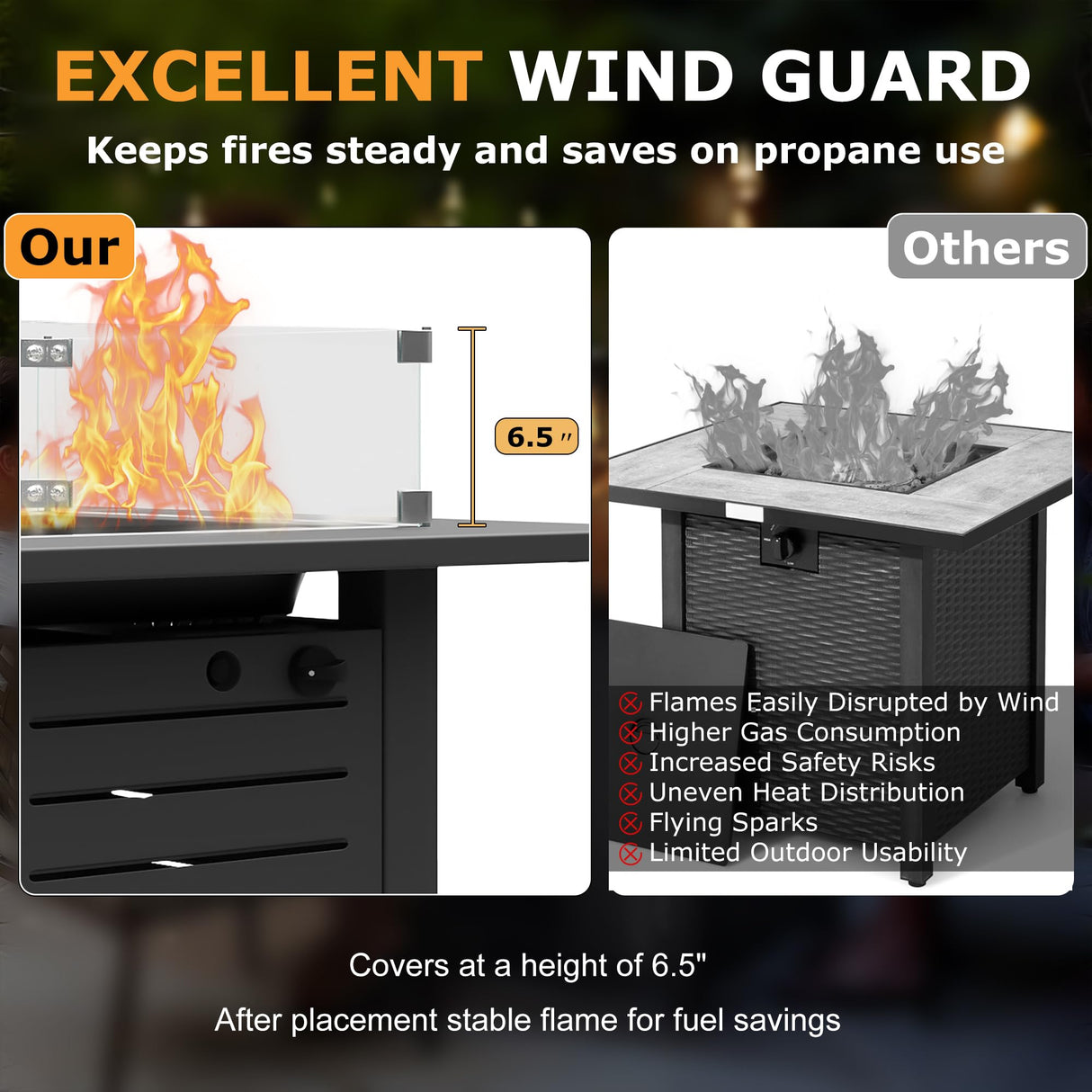 MAISON BACKYARDS MBY 5-Piece Modern Patio Furniture Set with Fire Pit Table, Metal Outdoor Sectional with Cushions & Wood-Like Armrests, Cozy Conversation Set for Porch, Balcony, Garden, Yard-Brown MAISON BACKYARDS