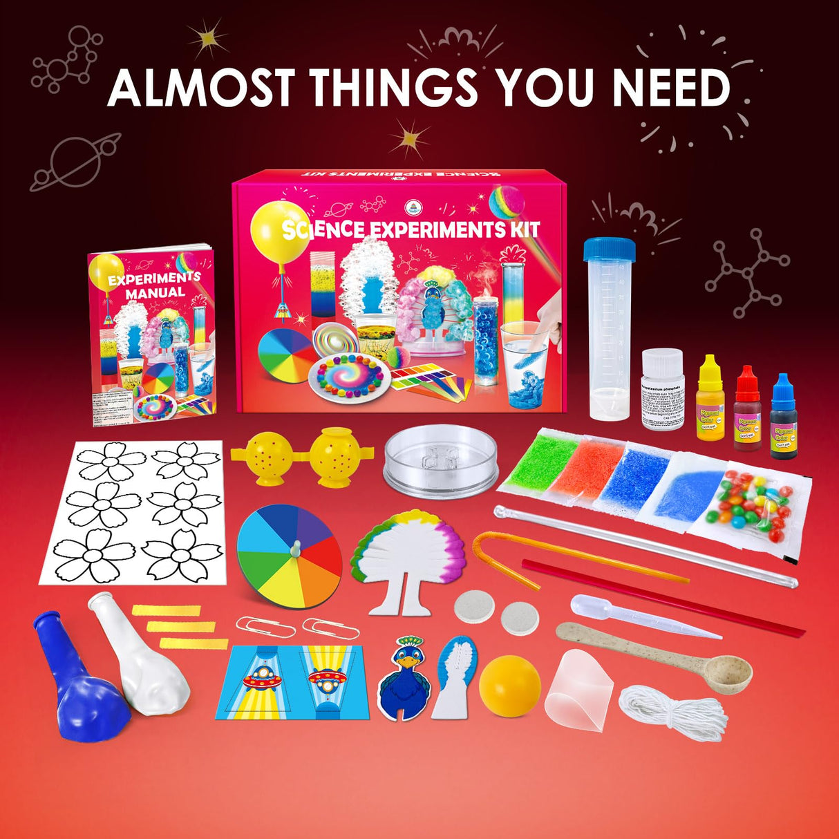 UNGLINGA 40+ Experiments Science Kit for Kids - Chemistry Set, Educational Toy Gift Idea for Boys and Girls Birthday Christmas S.T.E.M Scientist Learing Toy UNGLINGA