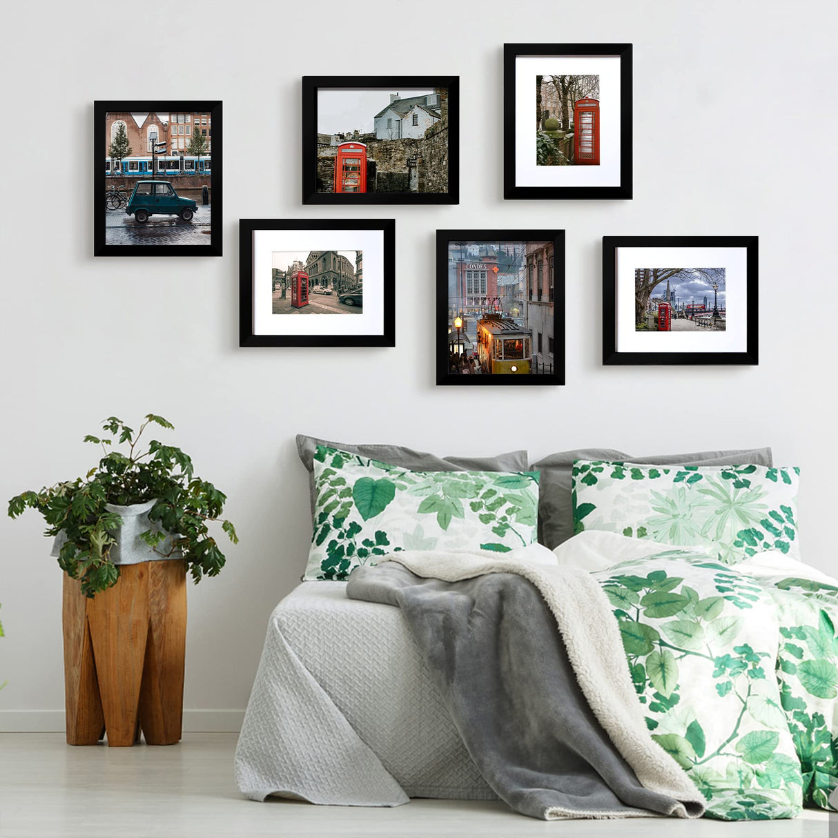 BESCRCL 8x10 Picture Frame Black Set of 6, Display Pictures 5x7 with Mat or 8x10 Without Mat for Wall Mounting or TableTop BESCRCL
