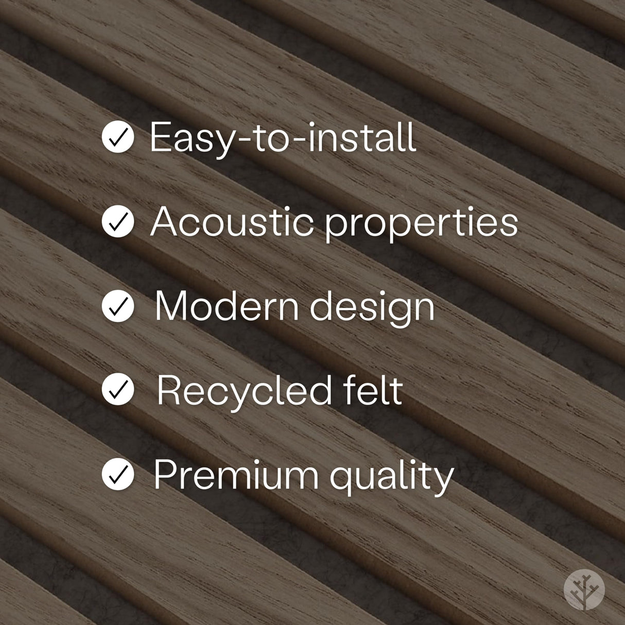 WVH Slatpanel Acoustic Wood Wall Panels (2 x 94.49” x 12.6”, Slatted Oak Veneer Gray Felt) Slatpanel