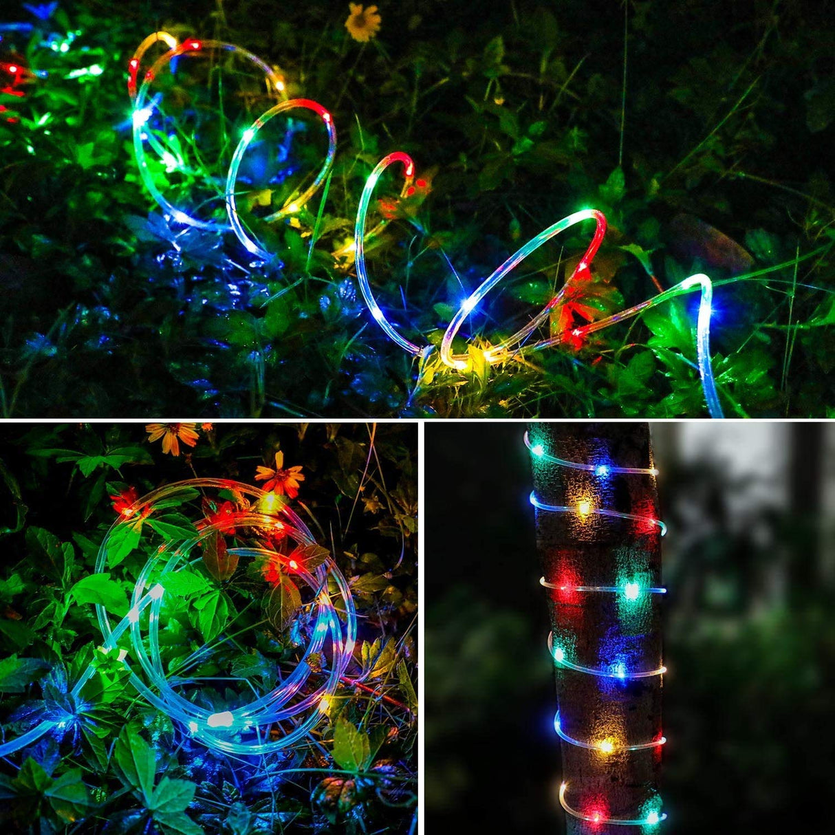 Bebrant LED Rope Lights Battery Operated String Lights-40Ft 120 LEDs 8 Modes Outdoor Waterproof Fairy Lights Dimmable/Timer with Remote for Camping Party Garden Holiday Decoration Bebrant