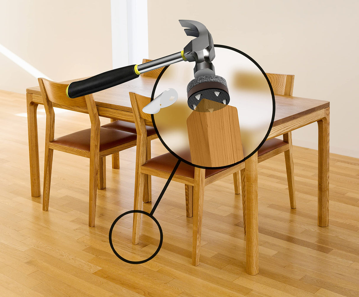 GorillaFelt Chair Leg Floor Protectors/Felt Chair Glides (Set of 16) Tap-On Felt Furniture Pads Guaranteed to Stay On, 1 Inch Round Chair Sliders Slipstick