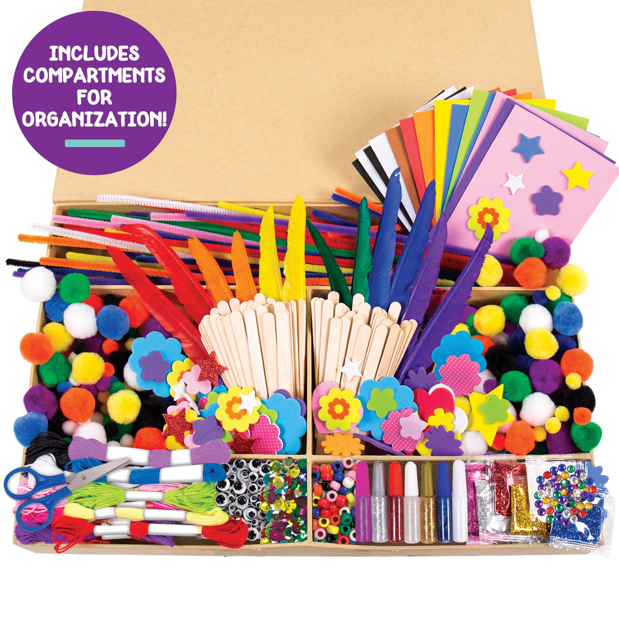 Made By Me Ultimate Craft Box, Art & Craft Activities 1000 Piece Set, Storage Case, Great for Preschool Arts & Crafts, Adult & Group Projects, Craft Box for Kids Girls & Boys Made By Me