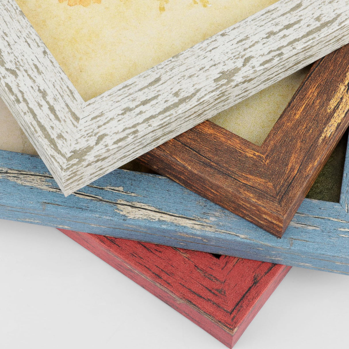 puthiac 8x10 Rustic Picture Frames, Farmhouse Distressed Wood Frame, Vintage Gallery Wall Photo Collage, Shatterproof Acrylic, Wall & Tabletop, Vertical/Horizontal, Vintage Art Prints, Set of 4 puthiac