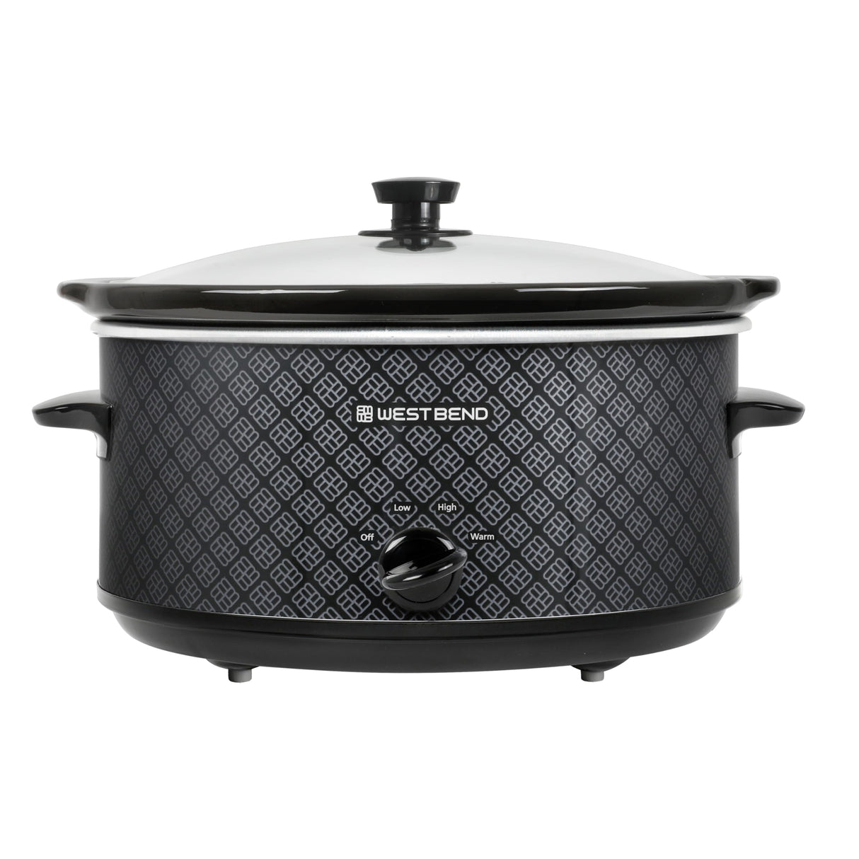 West Bend Slow Cooker 6-Quart Manual Crockery Style with Dishwasher Safe Oval Ceramic Crockpot and Glass Lid Two Temperature Settings Plus Keep Warm, 330-Watts, Black West Bend