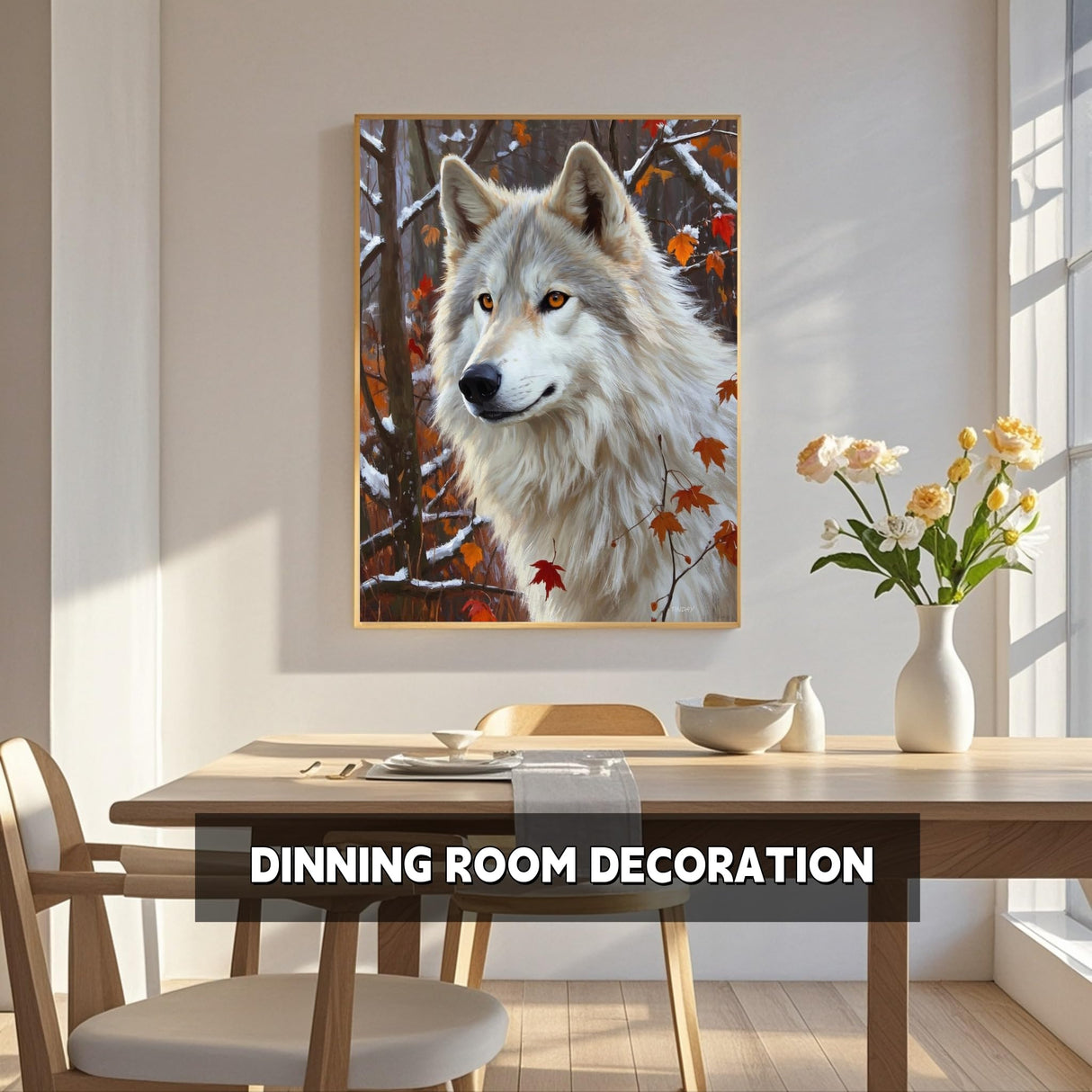 TINDAY Wolf Paint by Numbers Kit for Adults Paint by Numbers for Adults Beginner Painting by Number Kits for Adult on Canvas Acrylic Painting Home Decor Wall Decor Prefect for Gift 16x20 in TINDAY