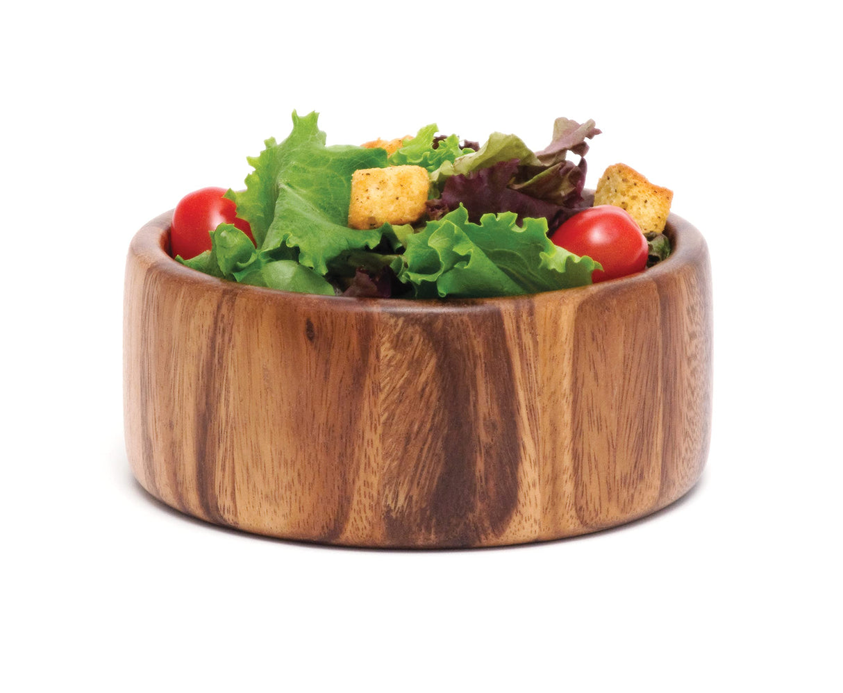 Lipper International Acacia Straight-Side Serving Bowl for Fruits or Salads, Small, 6" Diameter x 2.5" Height, Single Bowl, 29.59 fluid ounces Lipper International