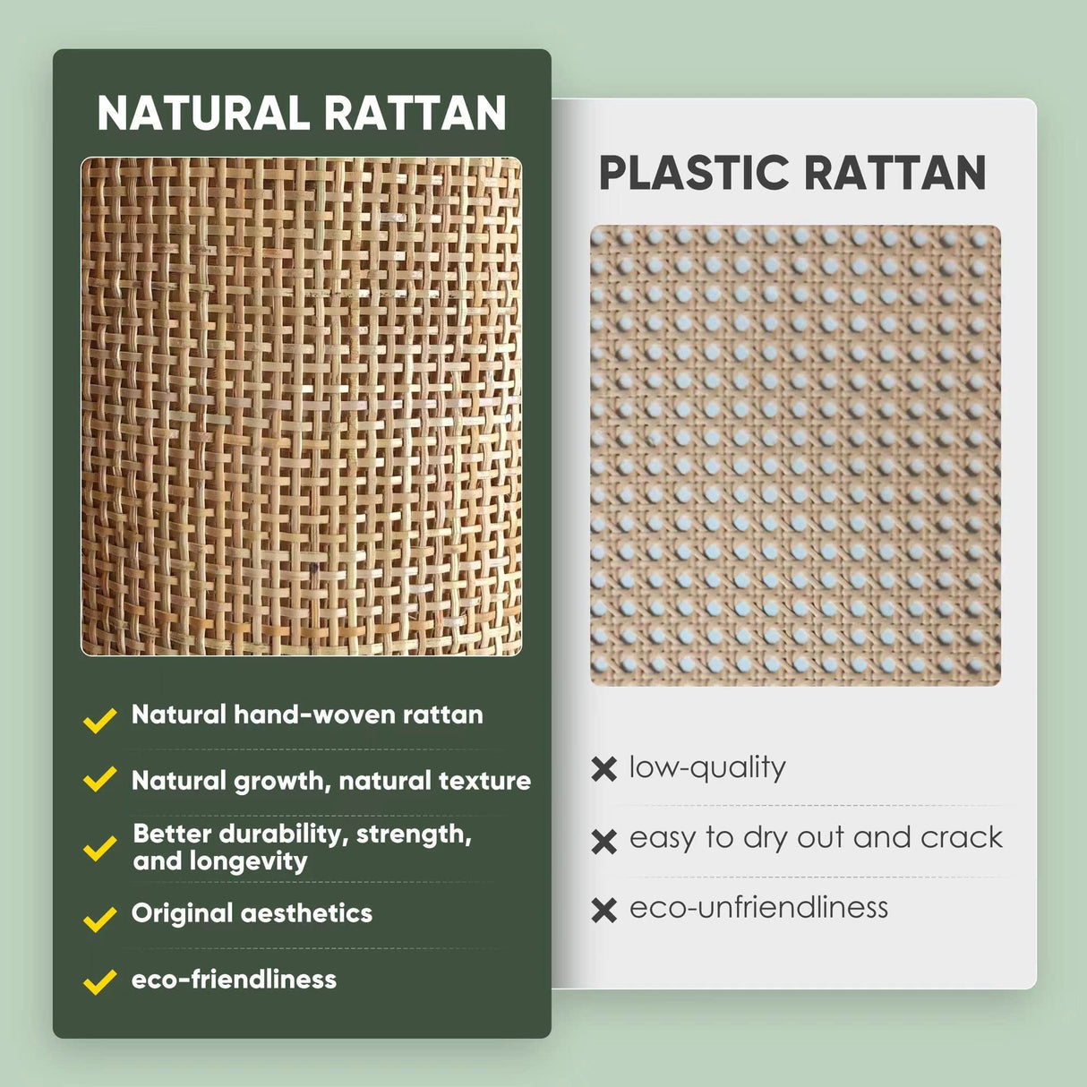 Yechen Set of 2 Sideboard Storage Cabinet with Handmade Natural Rattan Doors, Rattan Cabinet Buffet Cabinet Console for Living Room Dining Room, Black(Oval) Yechen