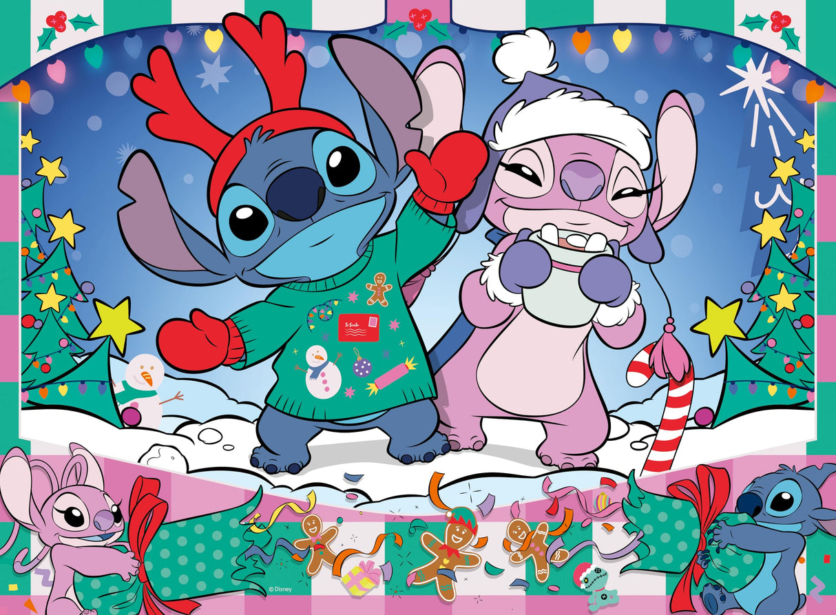 Ravensburger Disney Stitch Christmas 100 Piece XXL Jigsaw Puzzle for Kids - Screen-Free Activity Boosts Concentration and Focus Ravensburger