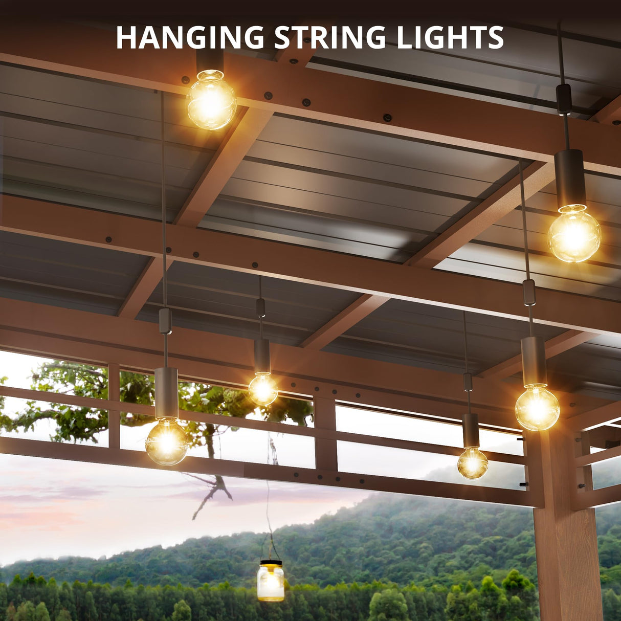 LUE BONA 10x12 Hardtop Gazebo, Outdoor Pergola Metal Roof Gazebo with Wooden Frame, Patio Gazebo Canopy with Curtains, Permanent Pavilion Grill Gazebo for Deck, Patio, Backyard, Garden LUE BONA