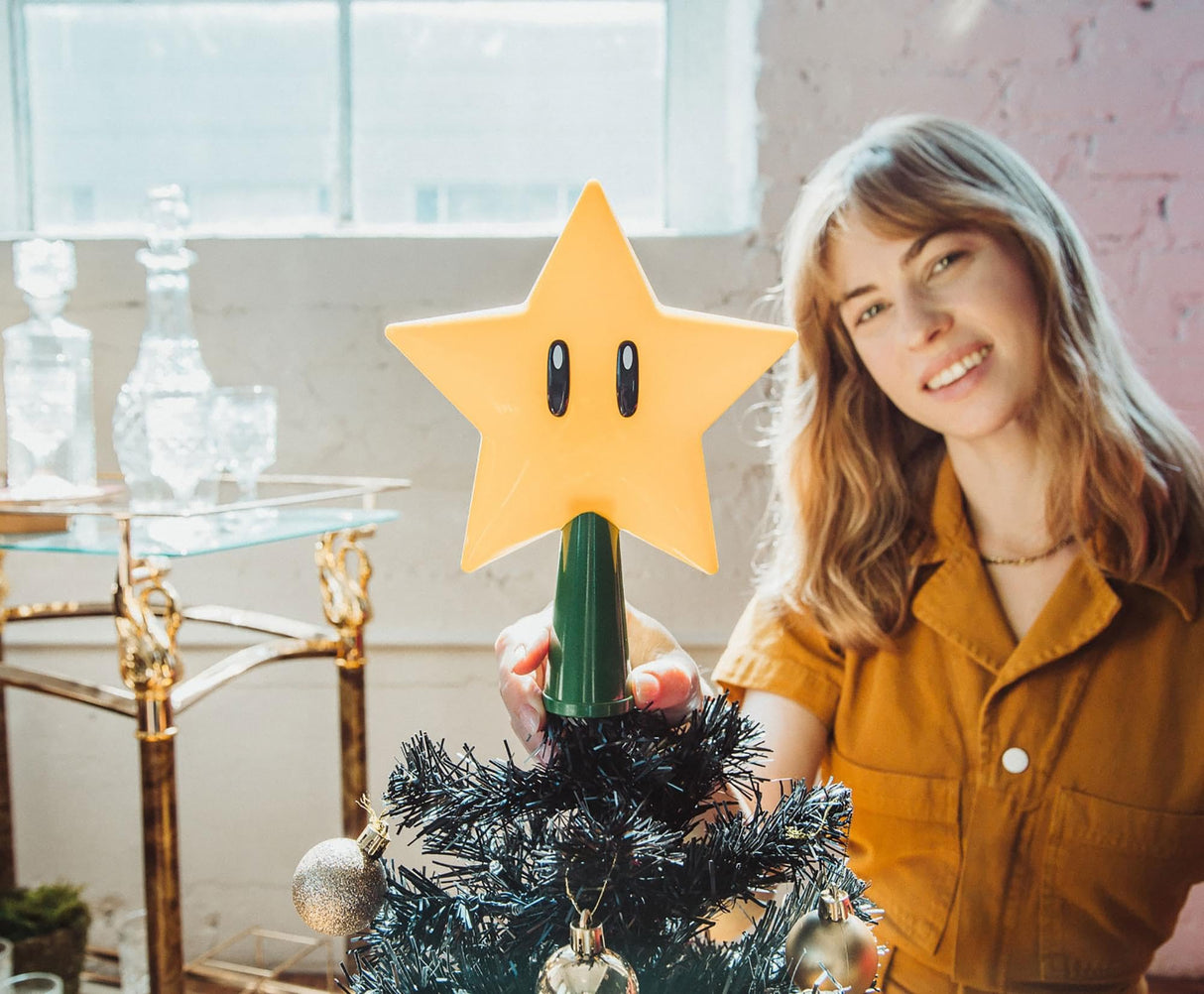 Tree Topper Mario Super Star Gen 2 Plug in Light Up Christmas Tree Topper