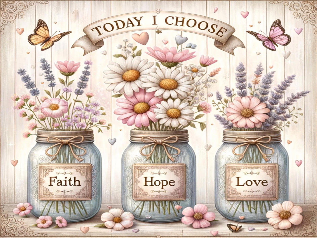 mrpwnle Diamond Art Kits for Adults, Faith,Hope,Love Diamond Painting Kits for Beginners, Inspirational Diamonds Art Painting Kits, 5D Round Full Drill Crafts Kits Home Decor Gifts 16x12inch mrpwnle