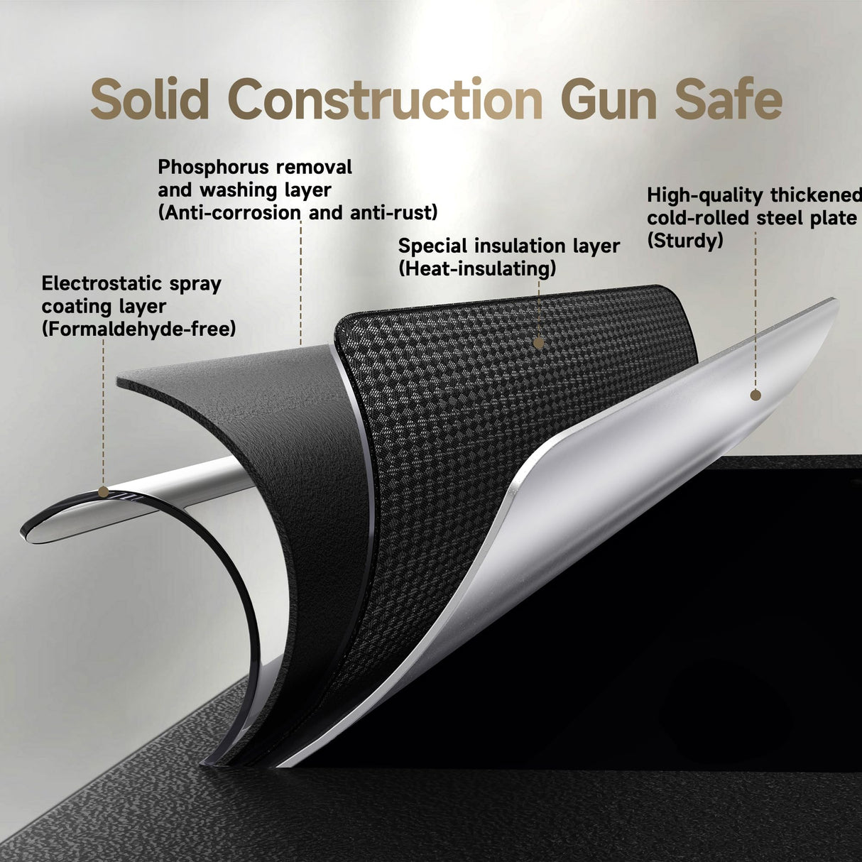 KAER 20 Biometric Gun Safe, Wider and Deeper Fingerprint Gun Safes for Rifle and Pistols, Large Quick Access Heavy-Duty Gun Cabinet for Firearm Ammo with Removable Shelf & Gun Rack, Assembled KAER