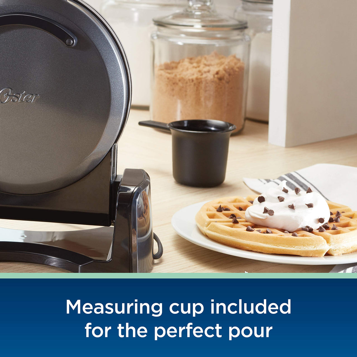 Oster 2110002 DiamondForce Vertical Waffle Maker, One Size, Dark Metallic Oster