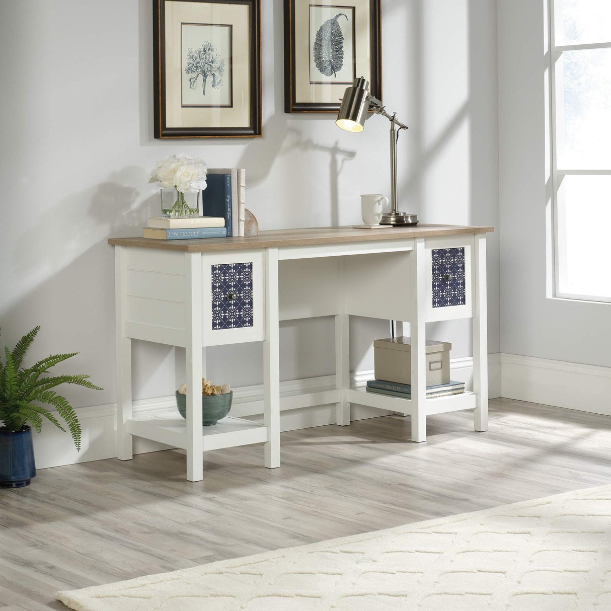 Sauder Cottage Road Desk, Soft White finish Sauder