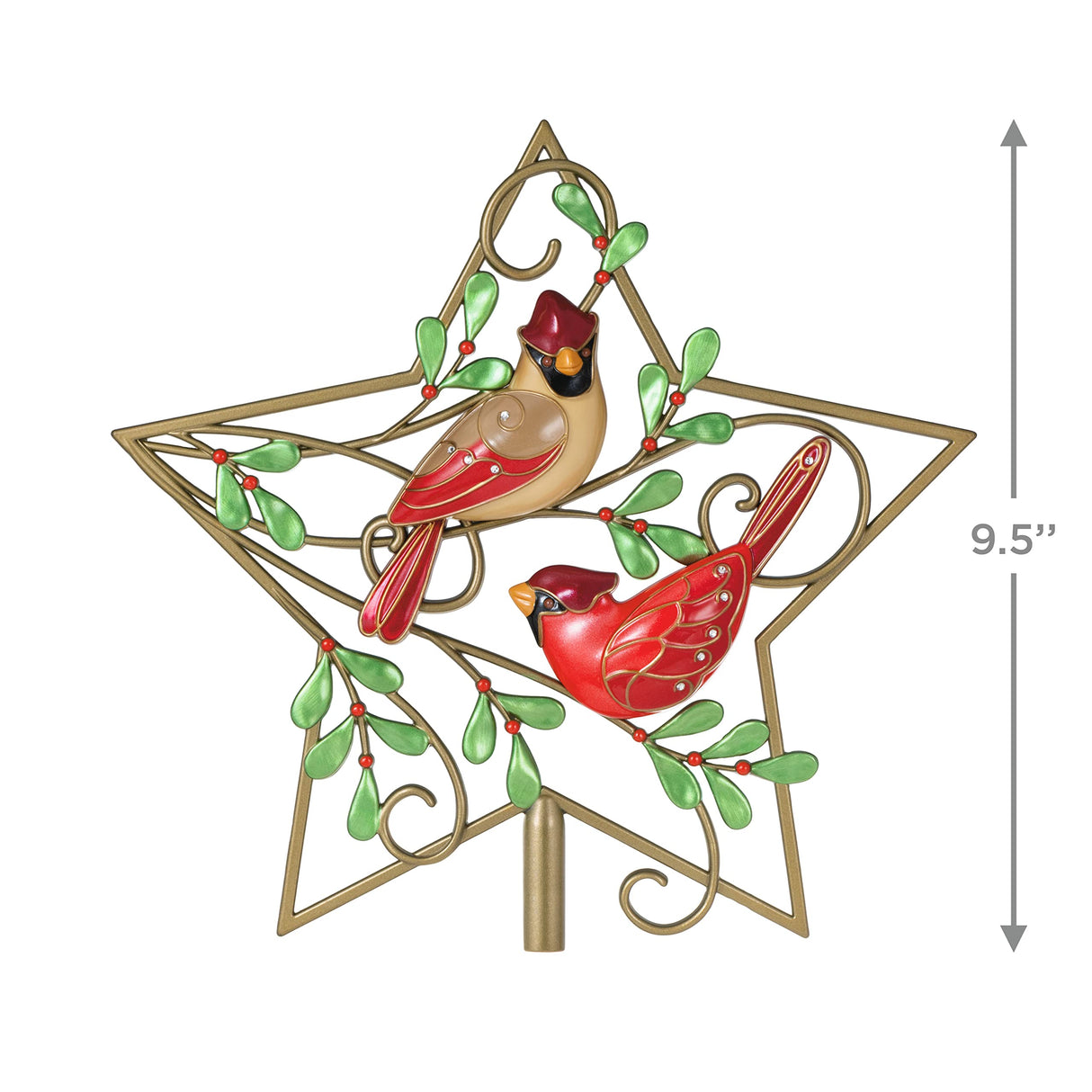 Hallmark Keepsake 2022, Cardinal Couple Metal Christmas Tree Topper Hallmark Keepsake