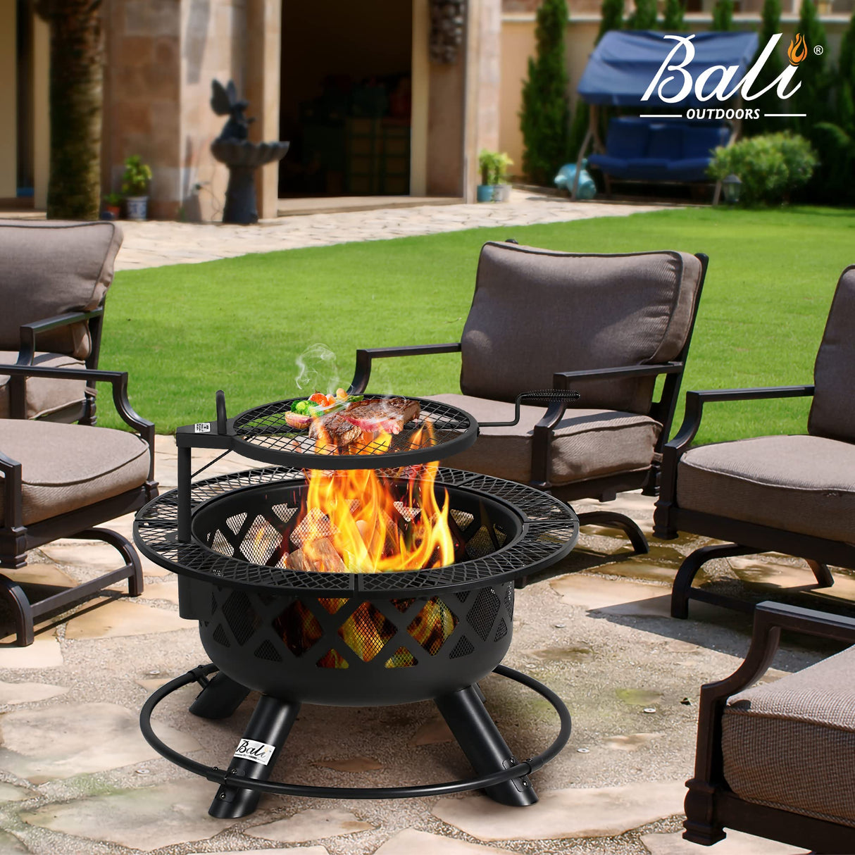 BALI OUTDOORS Fire Pit Outdoor Fire Pit for Wood Firepits for Outside Patio BALI OUTDOORS
