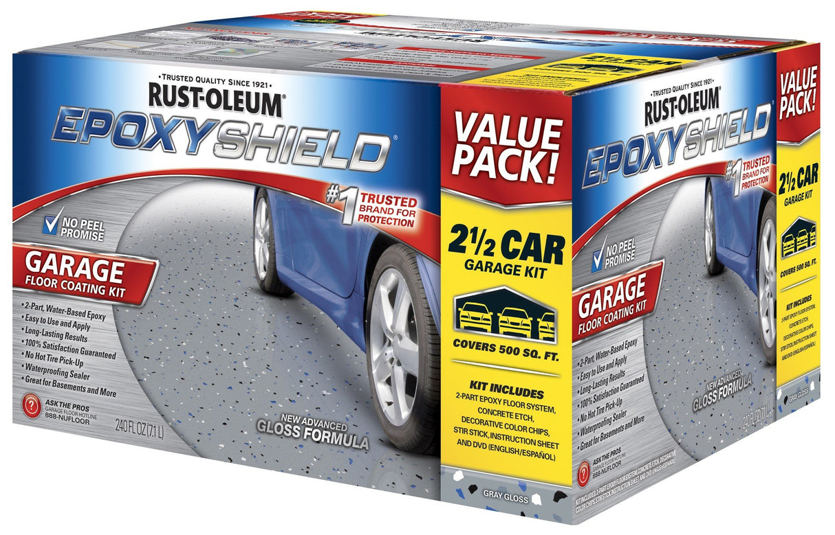 EpoxySheild by Rustoleum 251870 2½ Car Gray Garage Floor Coating Kit2 WoodArtSupply