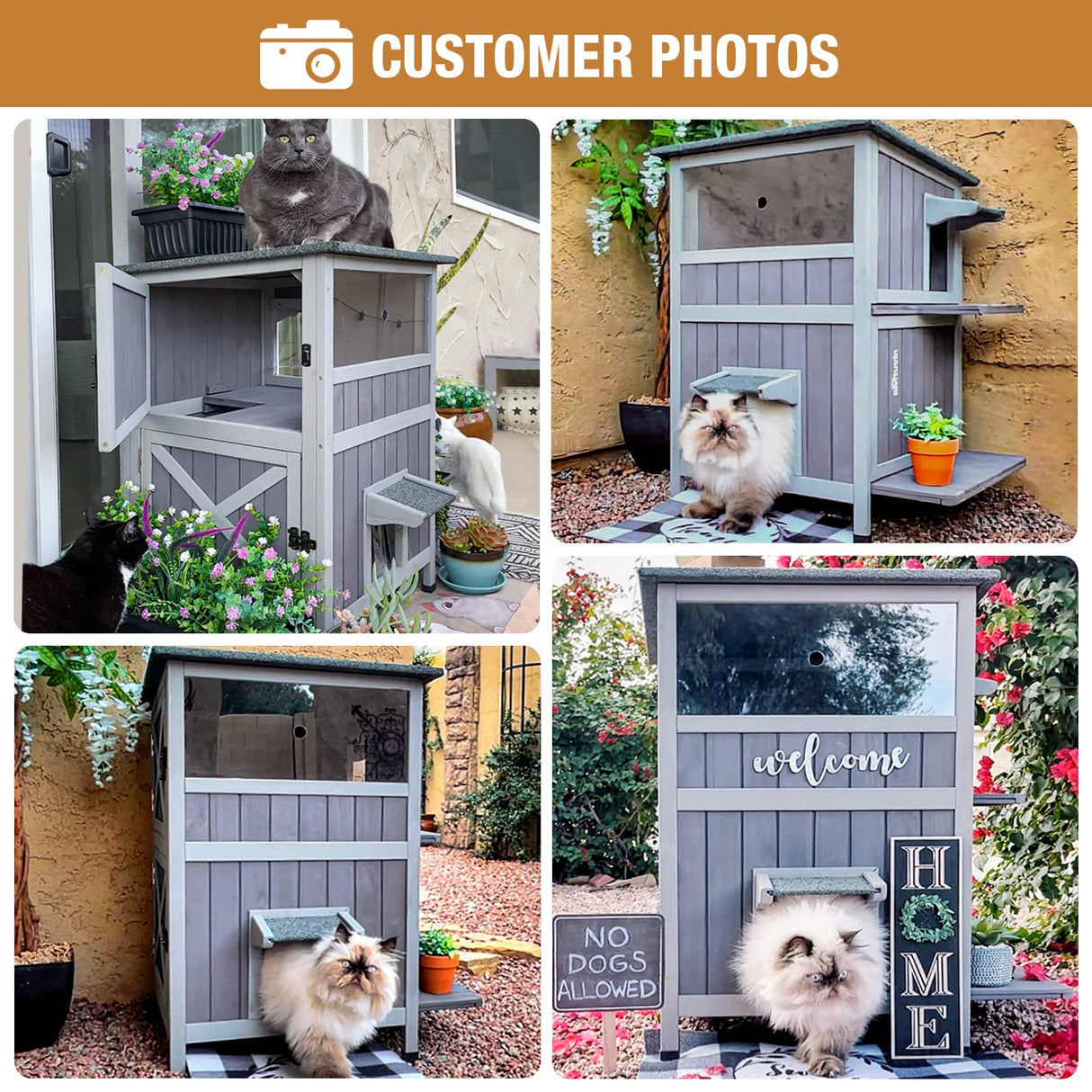 Feral Cat House Outdoor Waterproof Kitty Shelter for Winter,Cat Cage Perfect for Outdoor and Inddor Use,2-Story… GUTINNEEN