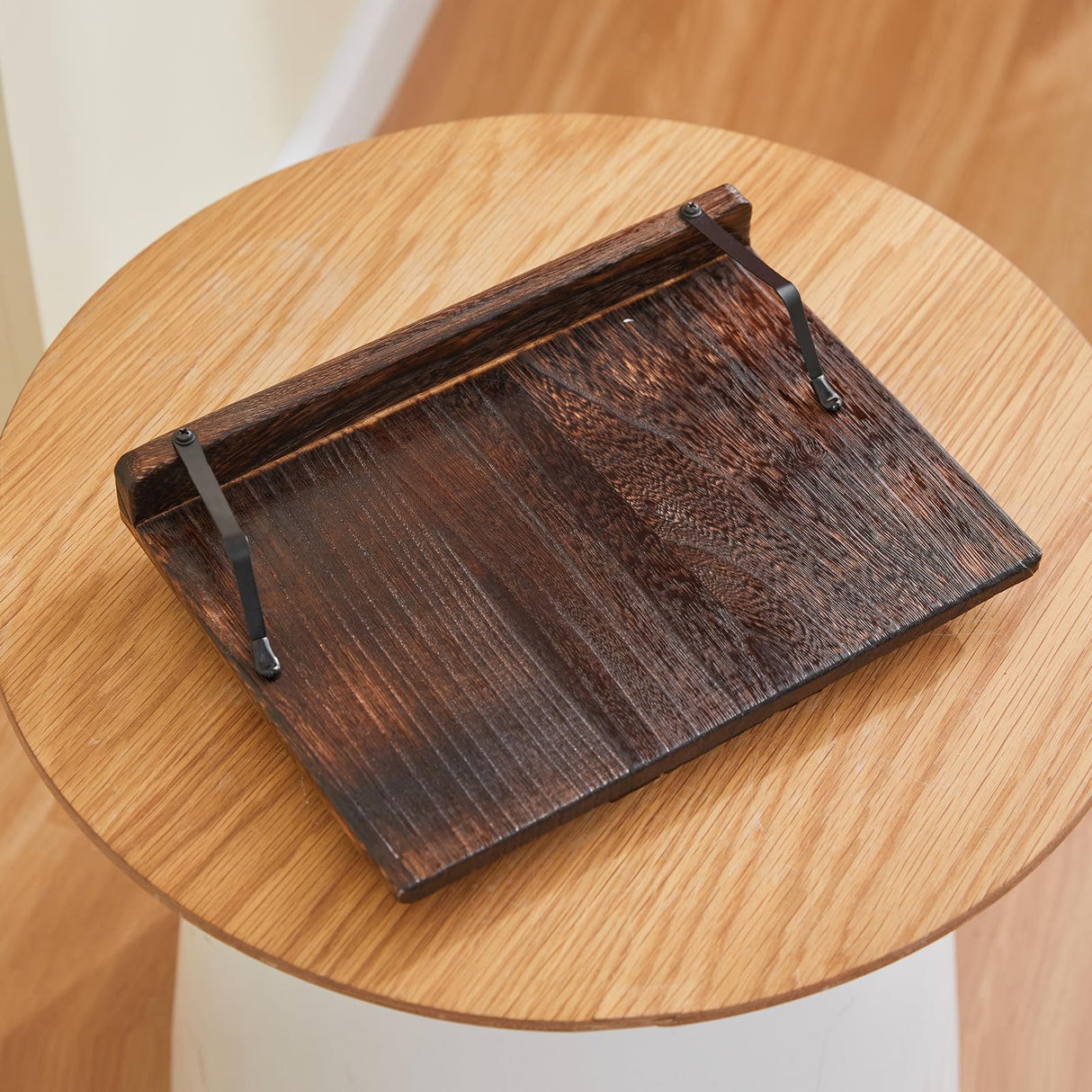 GZQWDC Wooden Book Stand Holder Adjustable,Portable Desktop Organizer for Cookbooks/Tablets,Hands Free Reading Rest with Ergonomic Design, Fits Books & iPads GZQWDC