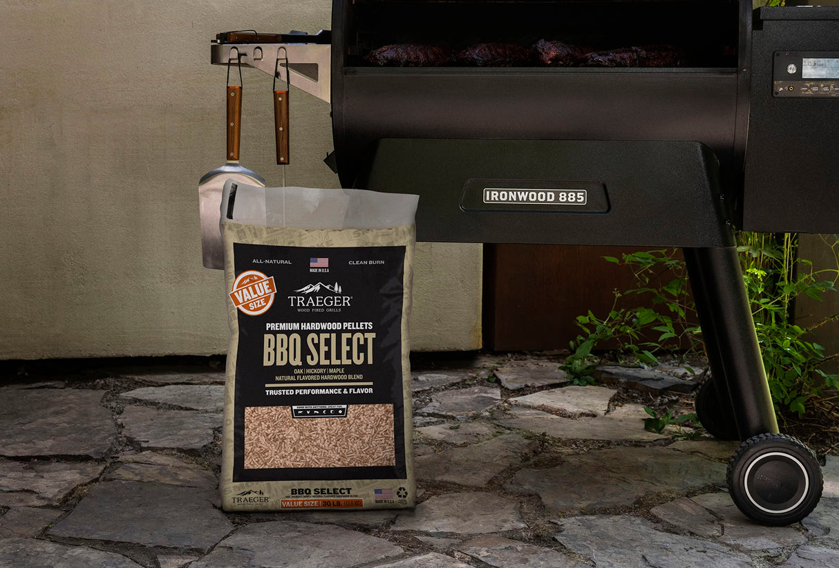 Traeger Grills BBQ Select 100% All-Natural Wood Pellets for Smokers and Pellet Grills, BBQ, Bake, Roast, and Grill, 30 lb. Bag Traeger